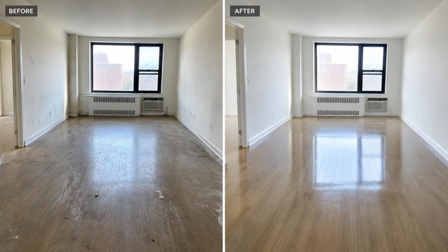 Move-Out before and after example cleaning